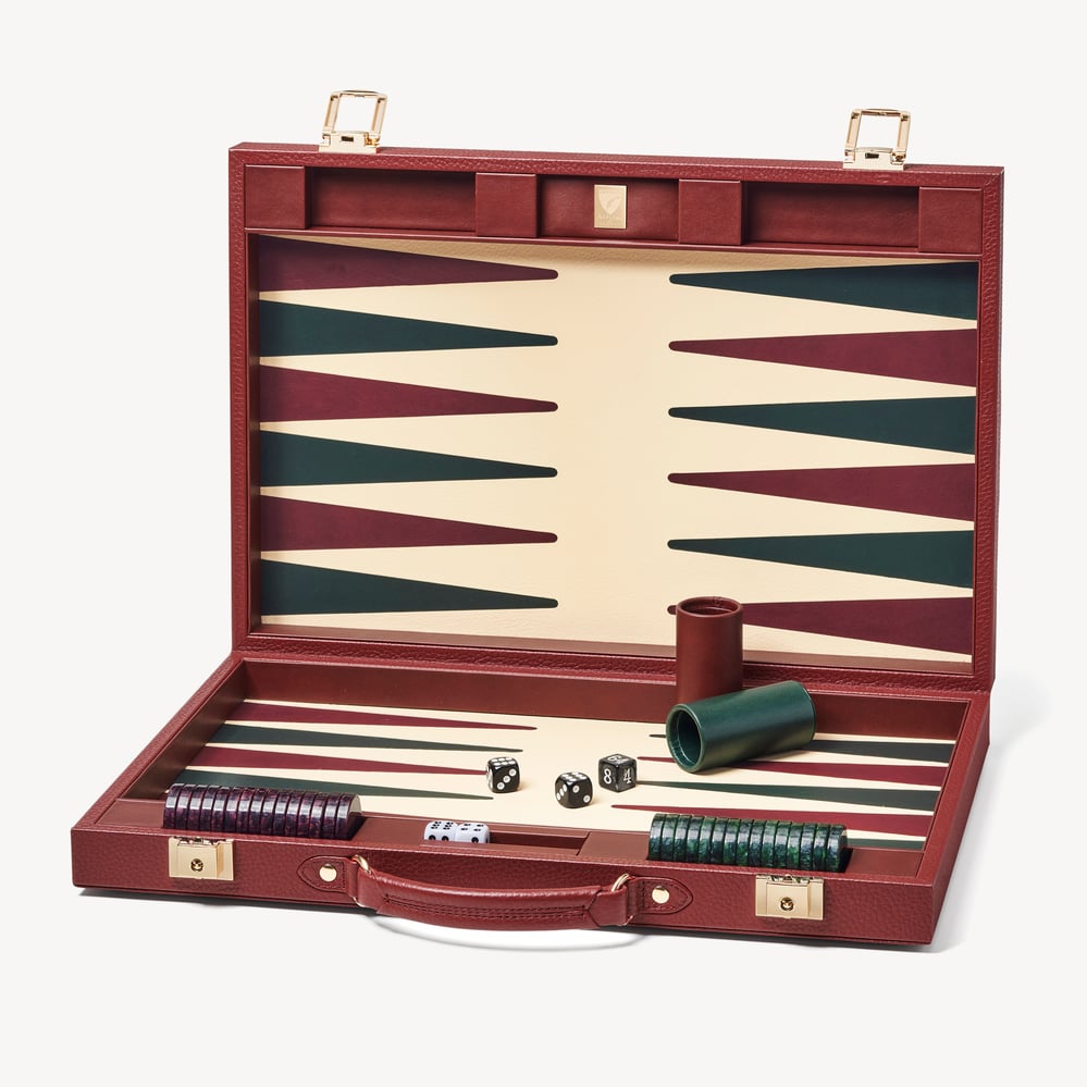 17-inch Backgammon Set Merlot Pebble