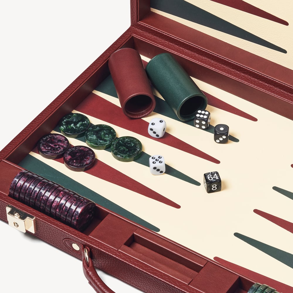 17-inch Backgammon Set Merlot Pebble