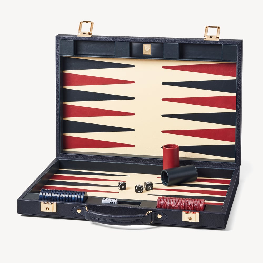 17-inch Backgammon Set Navy Pebble