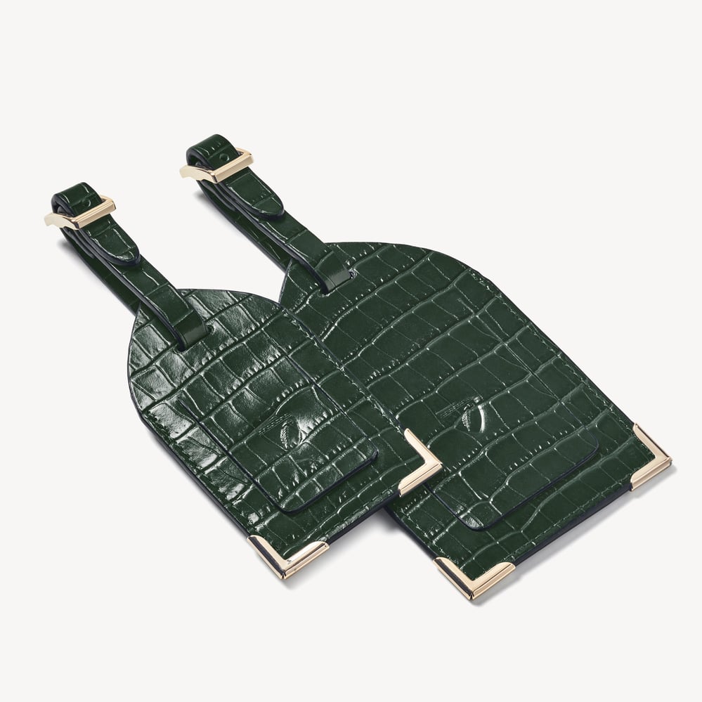 Set of 2 Luggage Tags Deep Shine Evergreen Small Croc