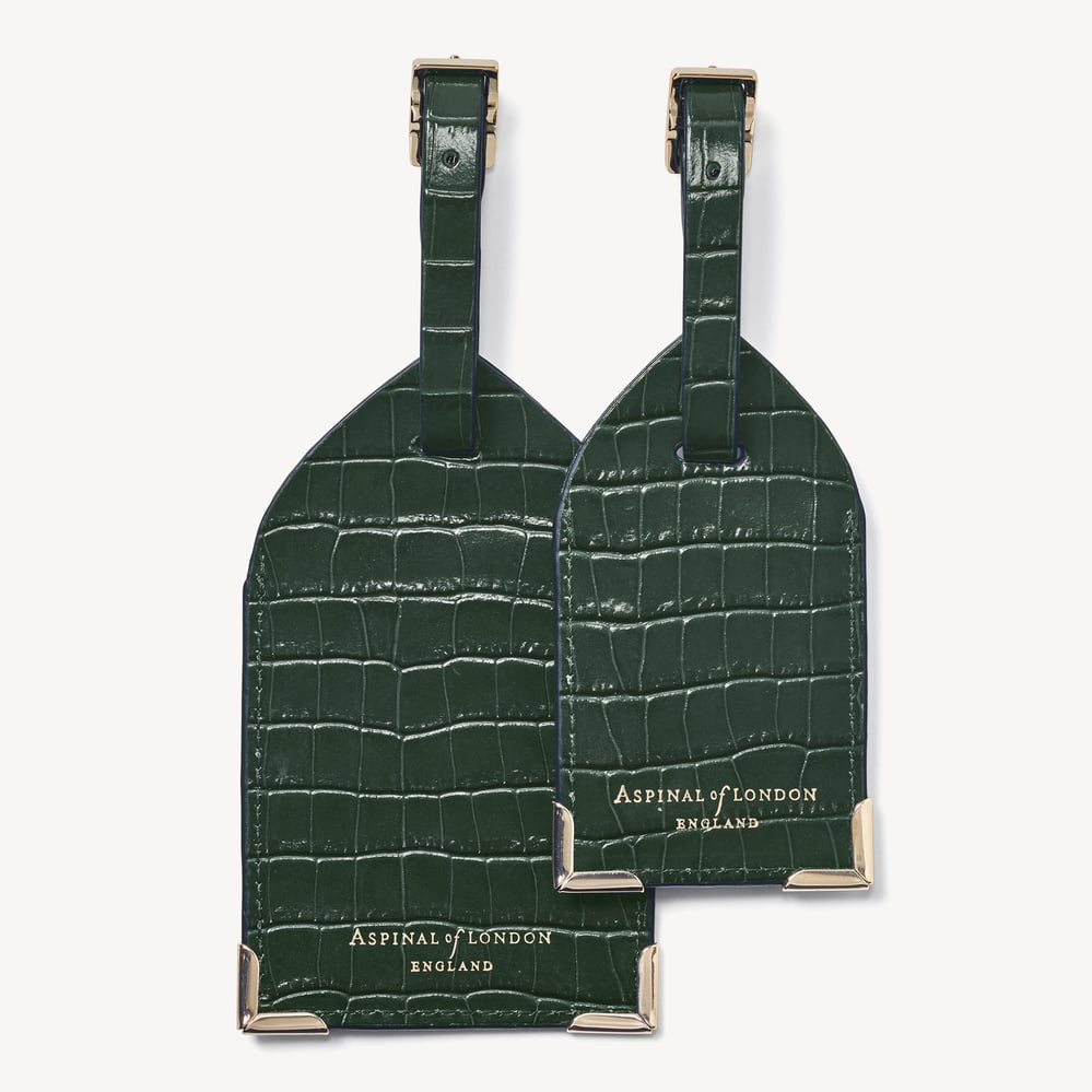 Set of 2 Luggage Tags Deep Shine Evergreen Small Croc