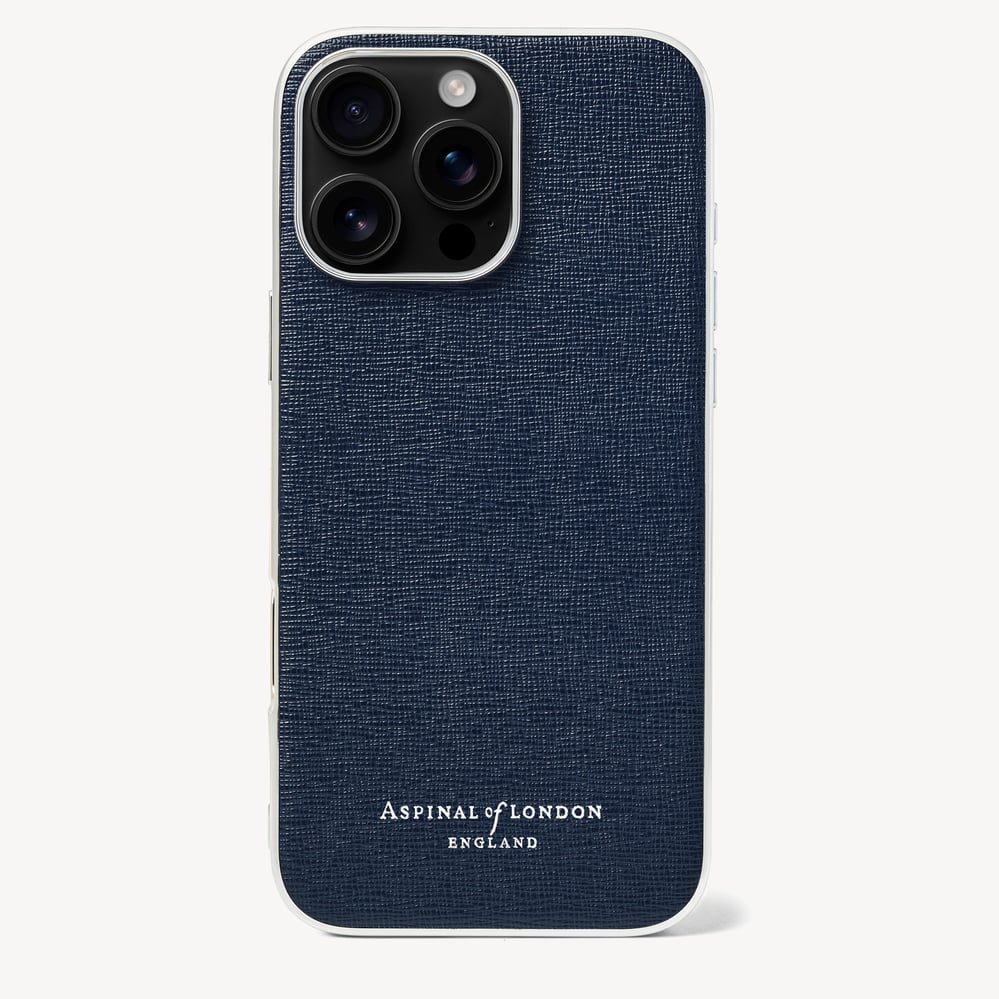iPhone 16 Pro Max Case  Navy Saffiano