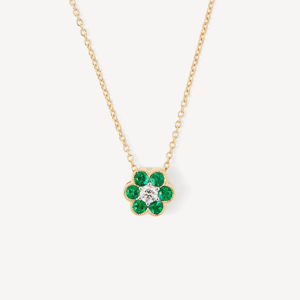 Athena Cluster Pendant Necklace 0.12ct Diamond