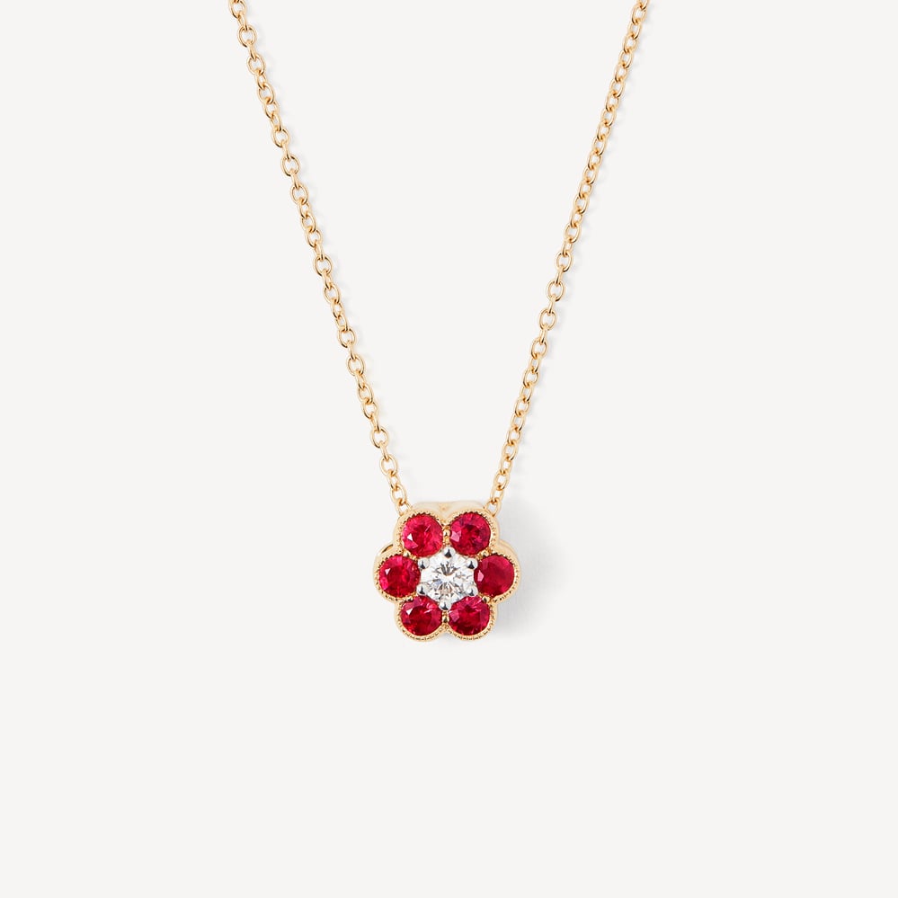 Athena Cluster Pendant Necklace 0.12ct Diamond