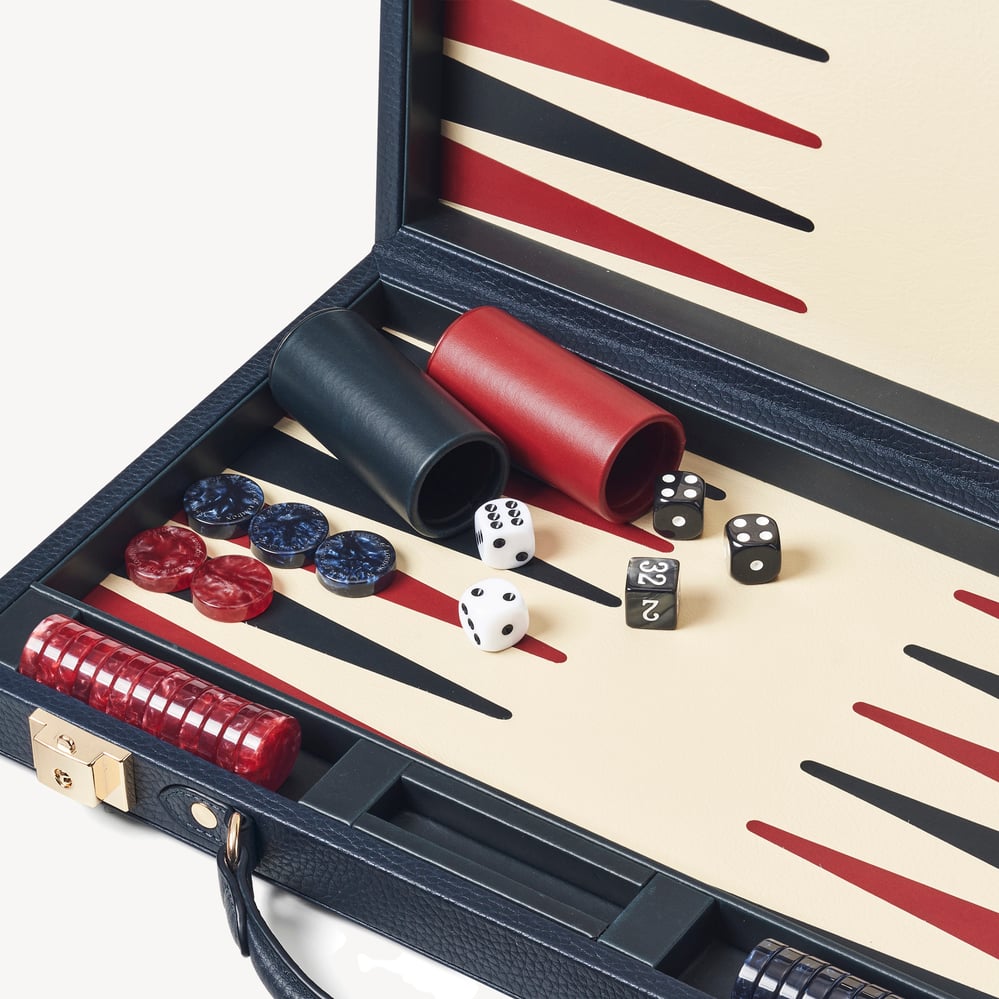 15-inch Backgammon Set Navy Pebble