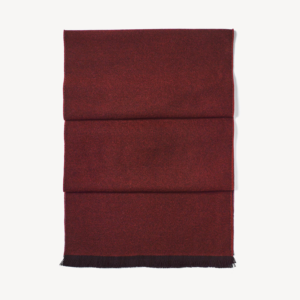 Reversible Merino Wool Scarf Merlot & Grey
