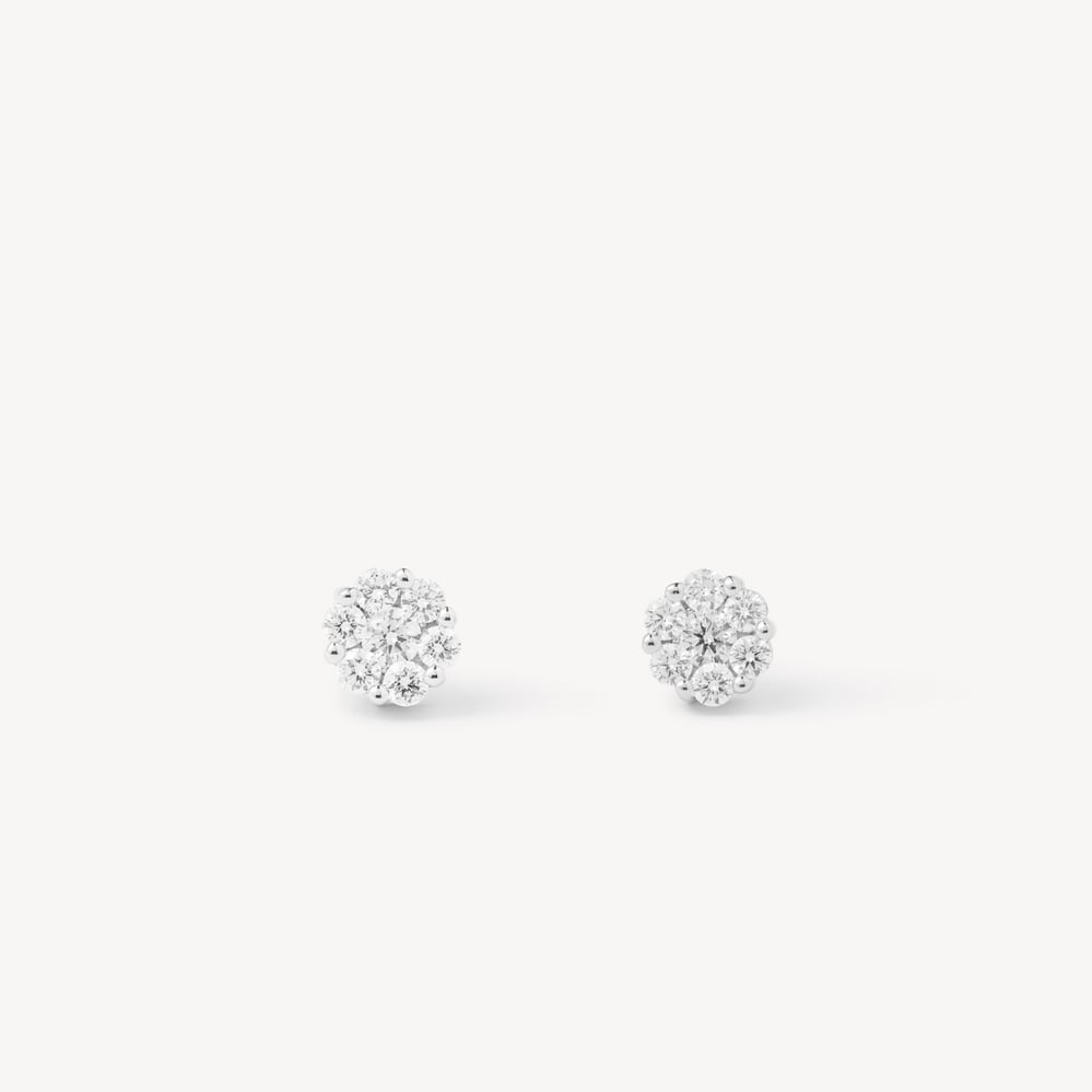 Monaco 1ct Diamond Cluster Stud Earrings 1.0ct Diamond