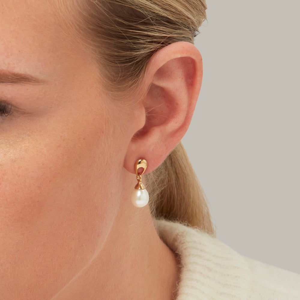 Hampton Teardrop Pearl Earrings Freshwater Pearl