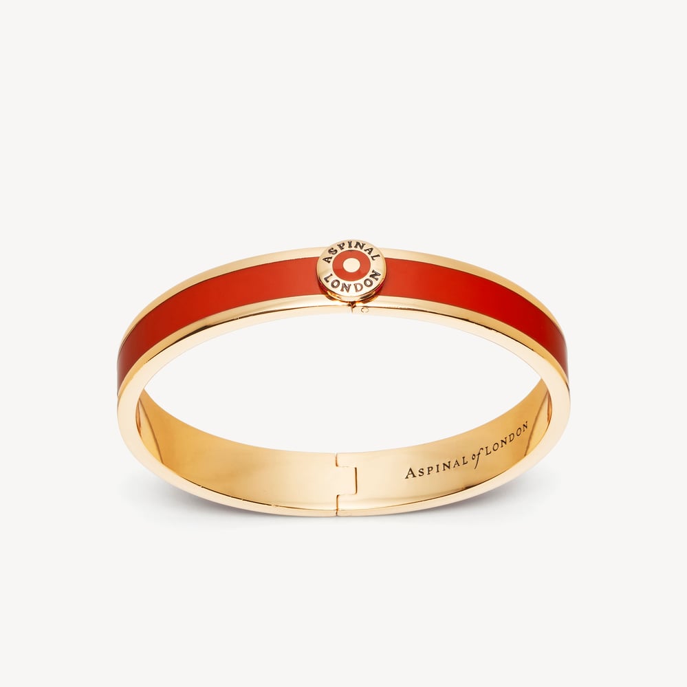 Enamel Bangle Cardinal Red Enamel & 18ct Gold Plated