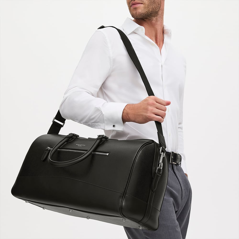 City Holdall Black Saffiano