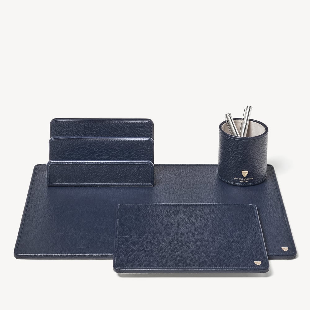 Desk Set Collection Navy Pebble