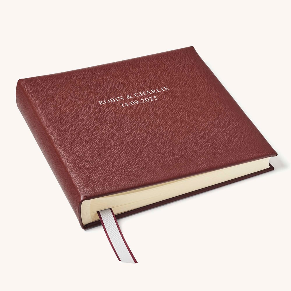 12-inch Leather Photo Album Merlot Pebble