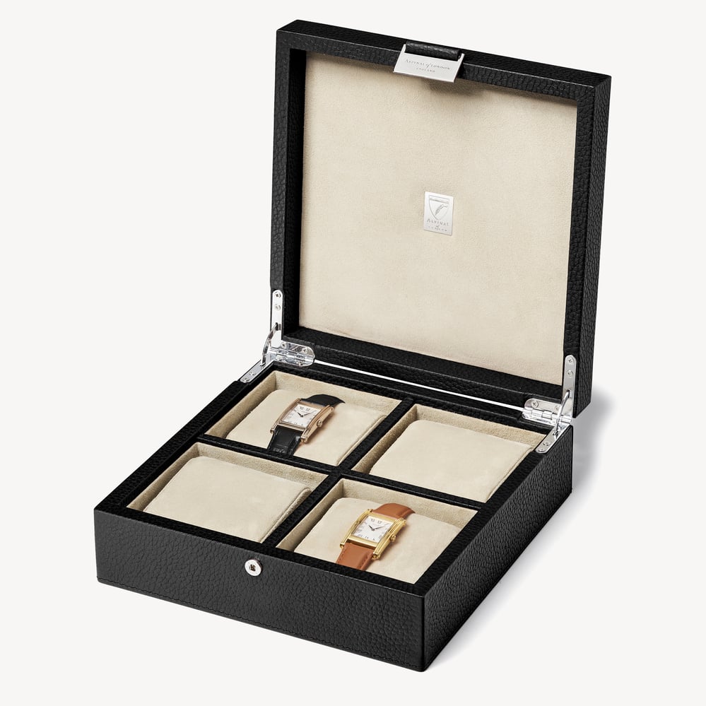 Reporter Four Piece Watch Box Black Pebble