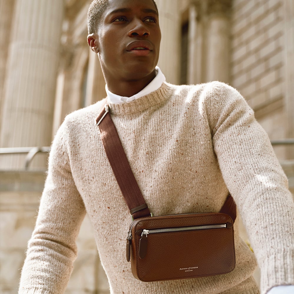 Reporter Compact Crossbody Tobacco Pebble