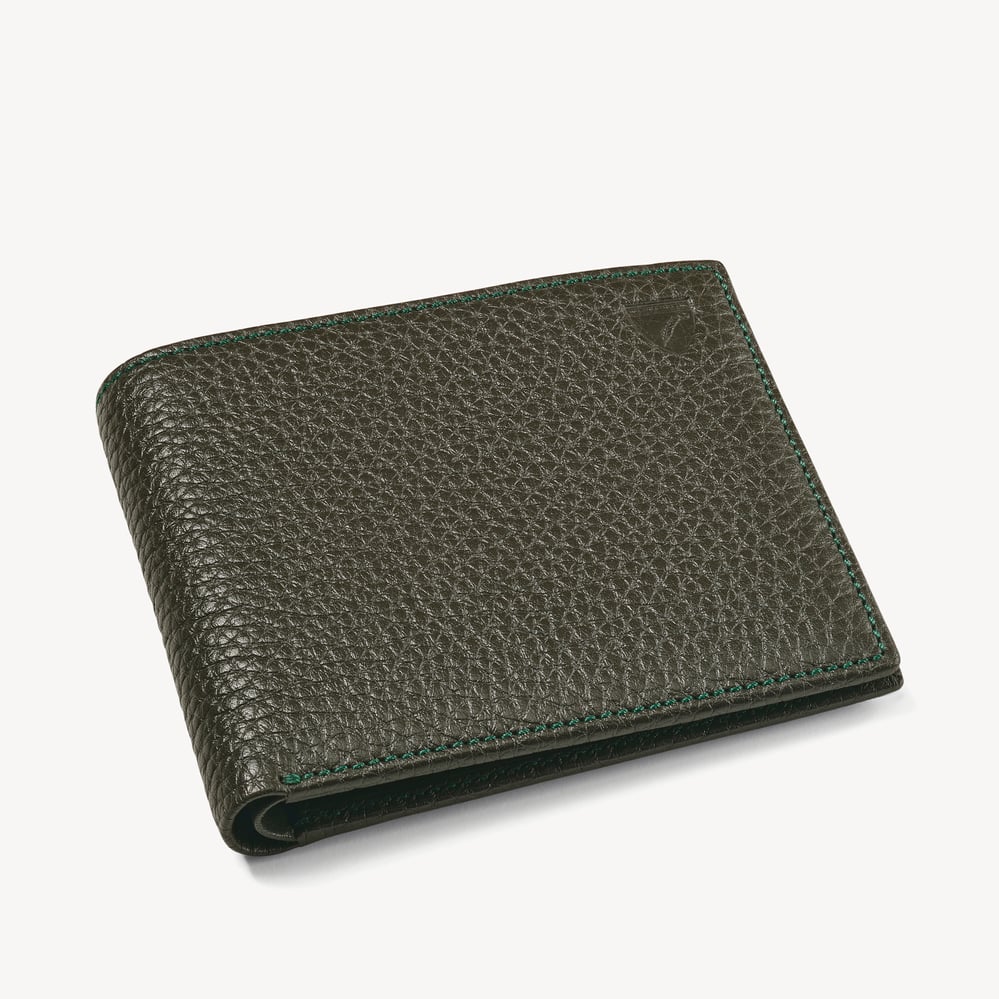 8 Card Billfold Wallet Forest Green Pebble