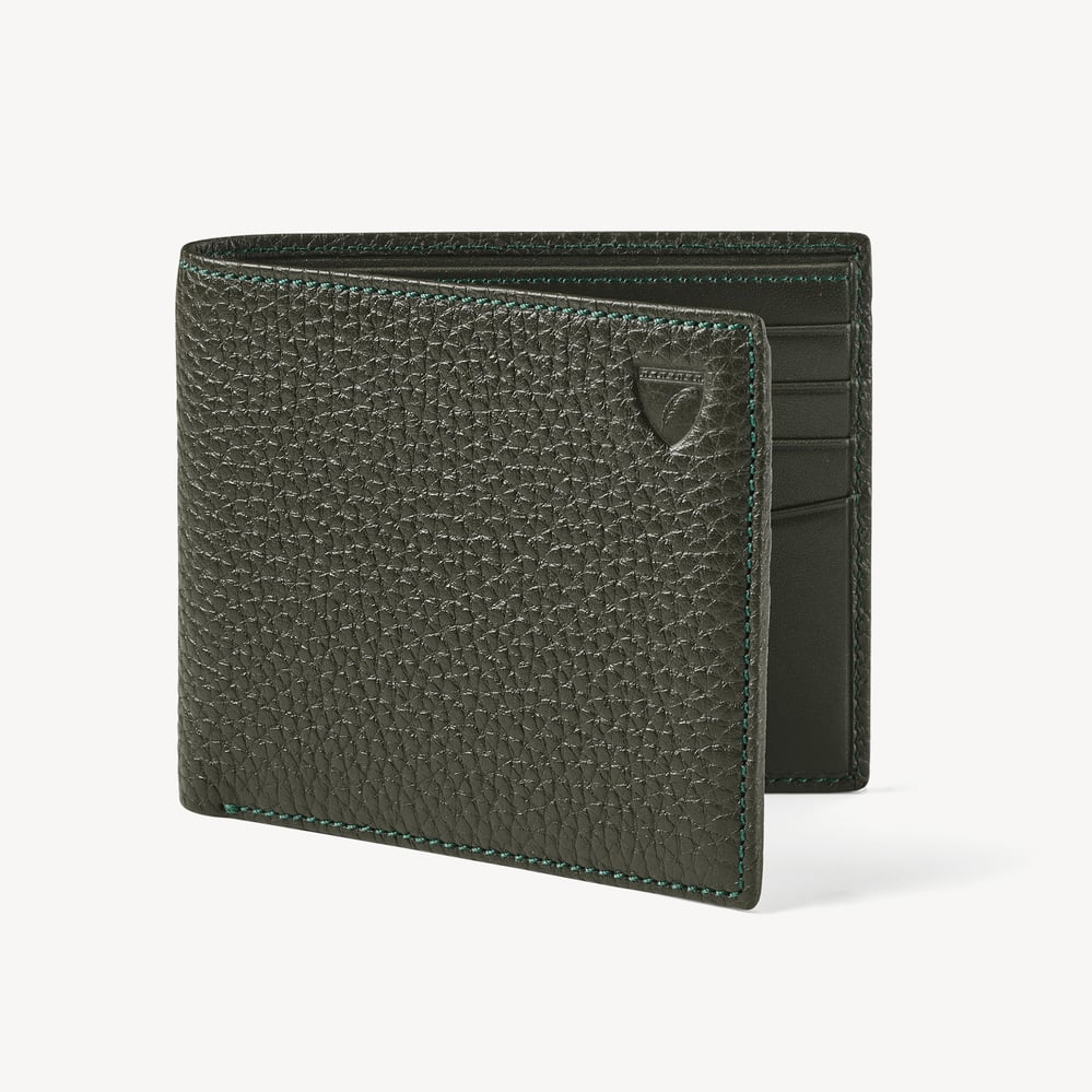 8 Card Billfold Wallet Forest Green Pebble