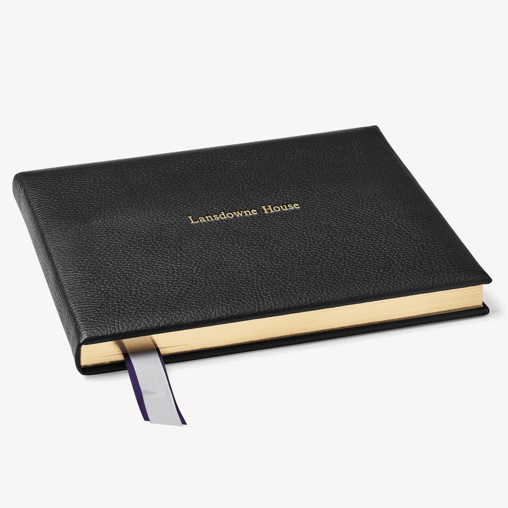 A4 Classic Leather Guest Book Black Pebble