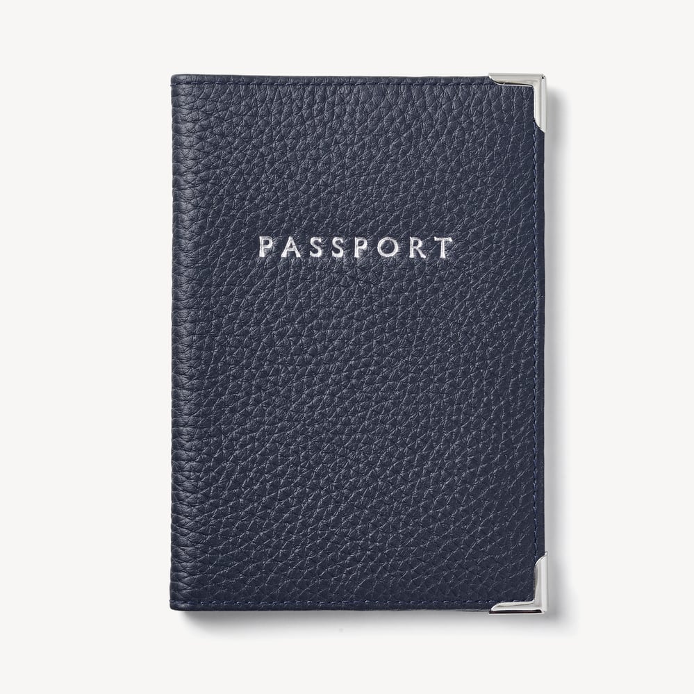 Passport Cover Navy Pebble