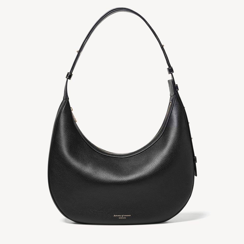 Soho Large Crescent Black Milled Pebble