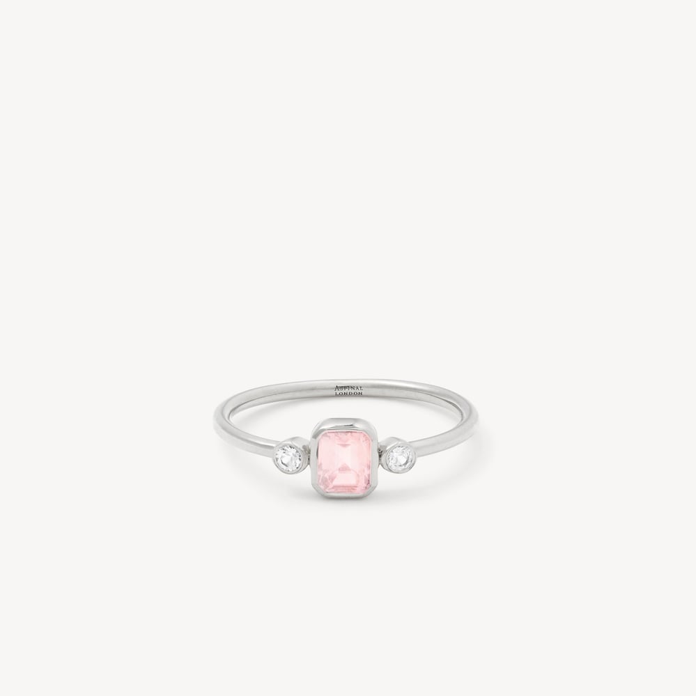 Gemstone Ring Rose Quartz & Sterling Silver 925