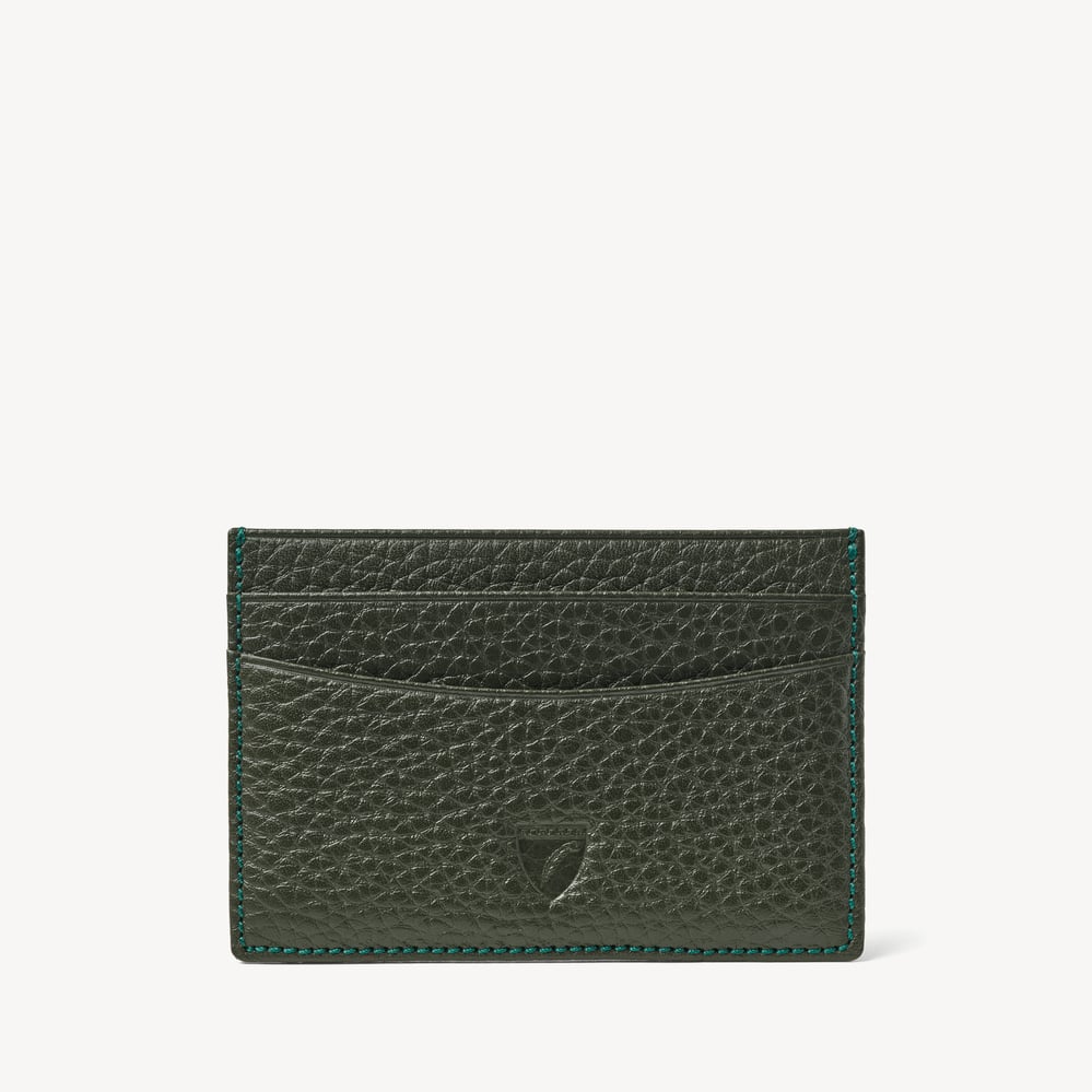 Slim Credit Card Holder Forest Green Pebble