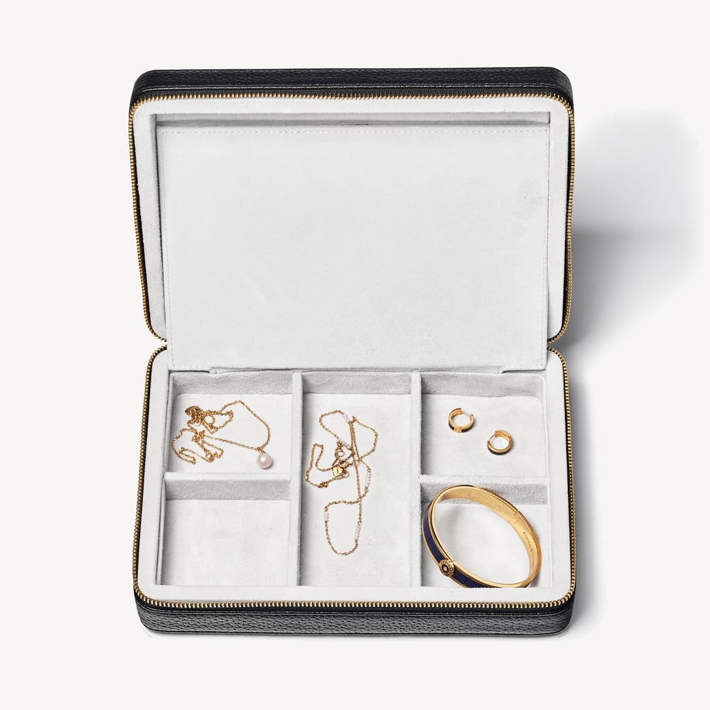 Large Travel Jewellery Case Black Pebble