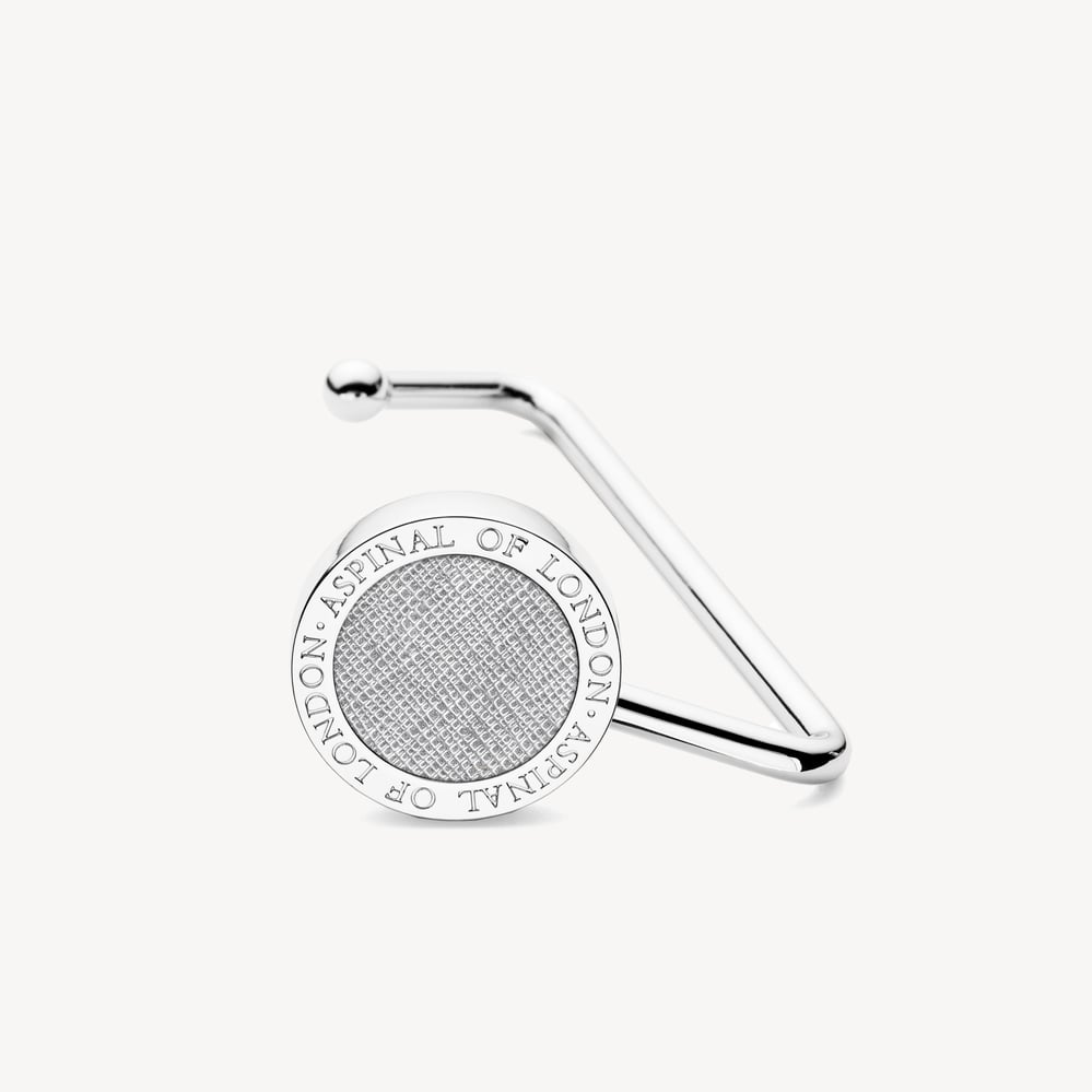 Aspinal Handbag Hook Silver Metallic Saffiano