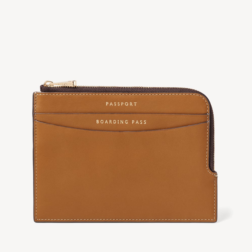 Zipped Travel Wallet Smooth Tan