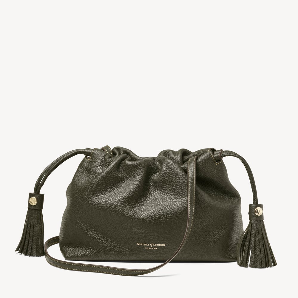 Soho Large Crossbody Pouch Forest Green Milled Pebble