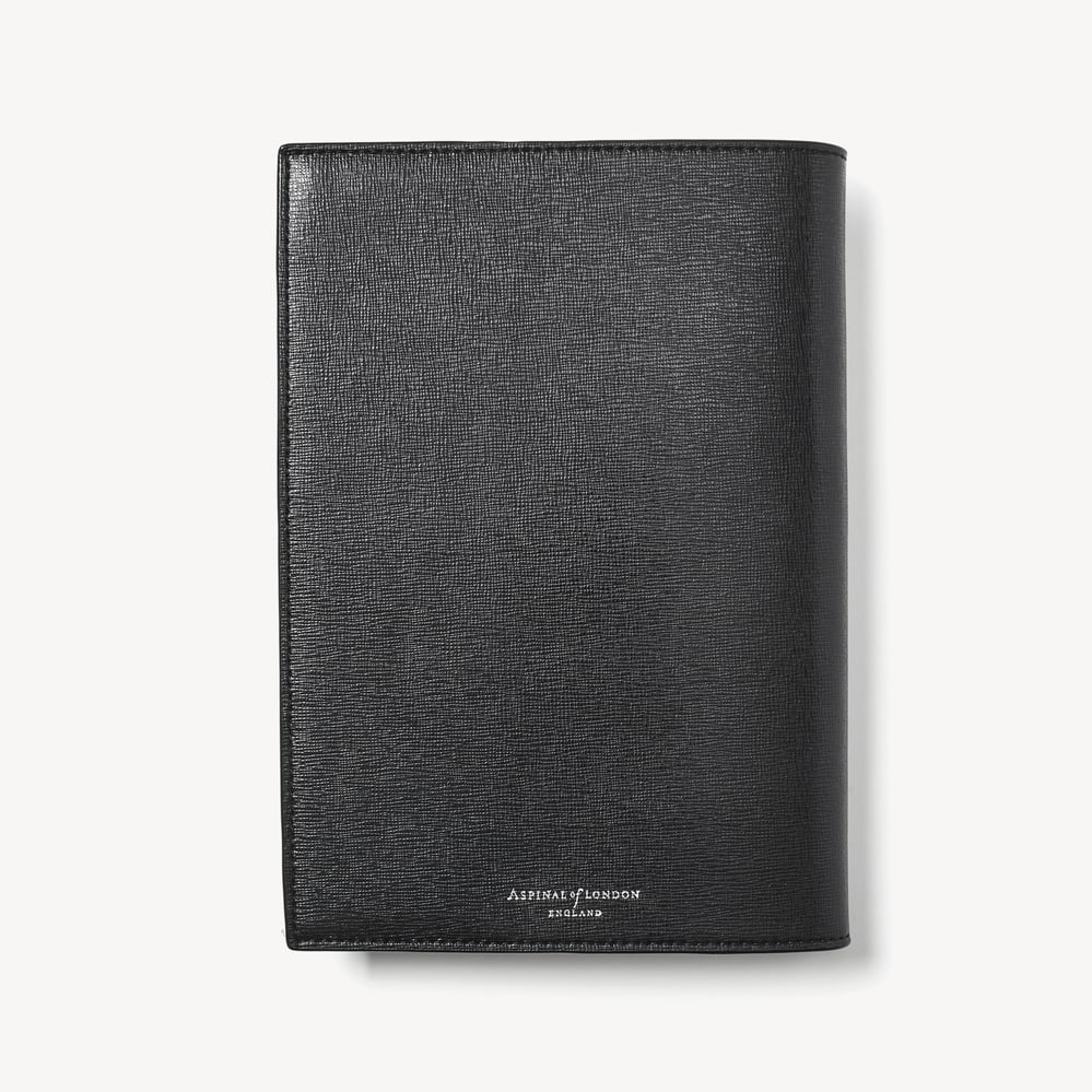 A5 Refillable Luxury Journal Black Saffiano with Soft Suede Lining