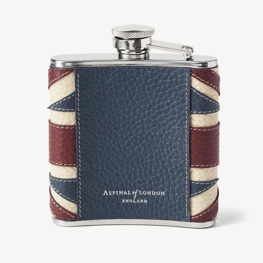 Classic 5oz Leather Hip Flask Brit Pebble