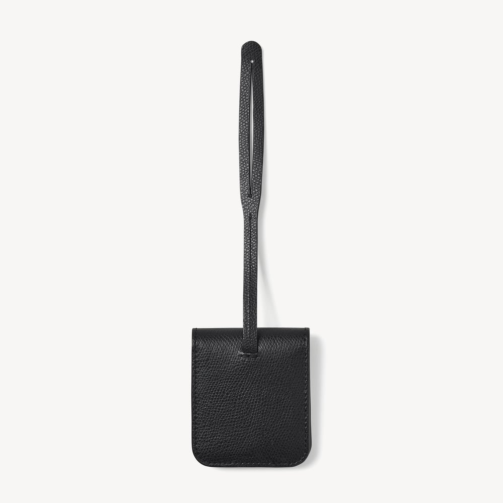 Travel Luggage Tag Black Soft Saffiano