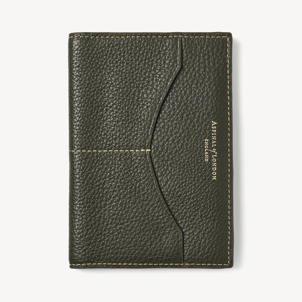 Hudson Passport Cover Forest Green Milled Pebble