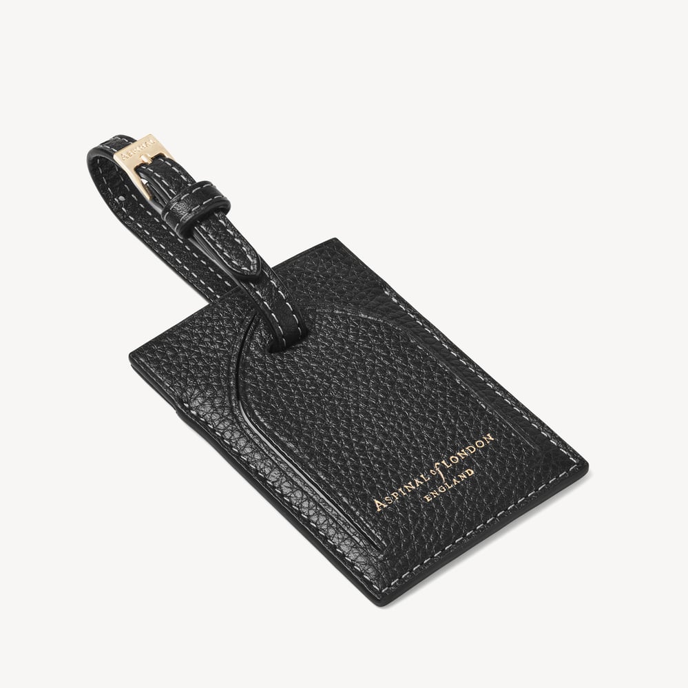 Hudson Luggage Tag Black Milled Pebble