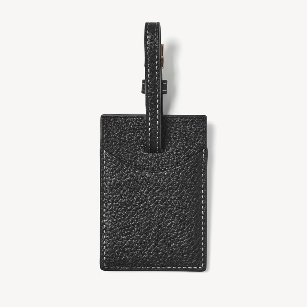 Hudson Luggage Tag Black Milled Pebble