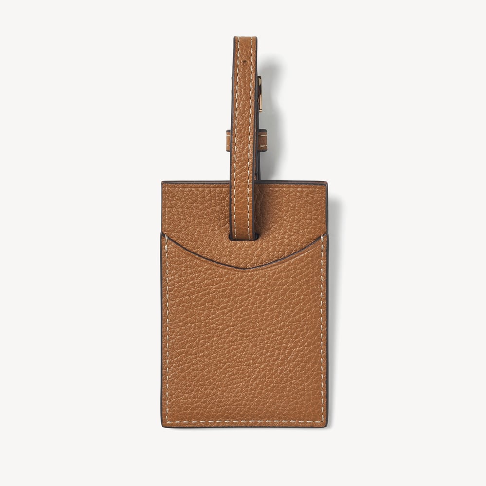Hudson Luggage Tag Tan Milled Pebble