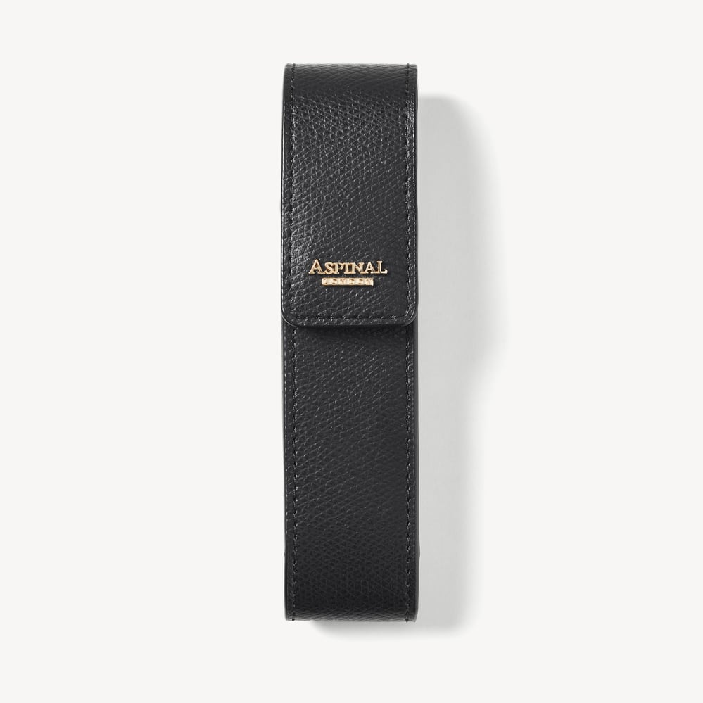Duo Pen Case Black Soft Saffiano