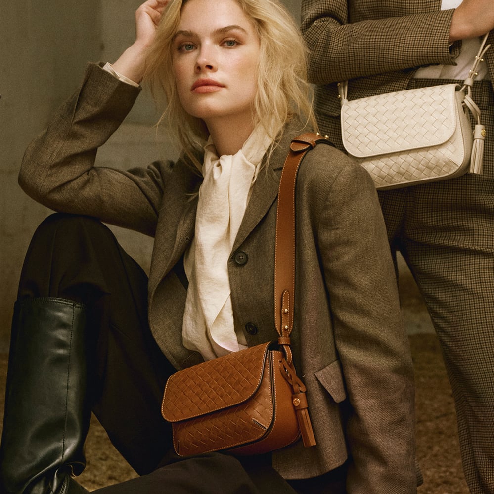Ella Crossbody Tan Woven Leather