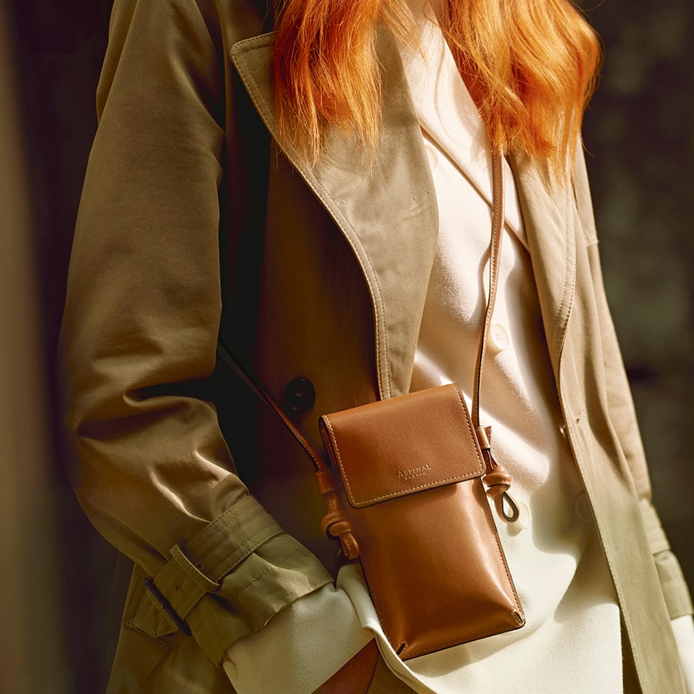 Ella Crossbody Phone Pouch Smooth Tan