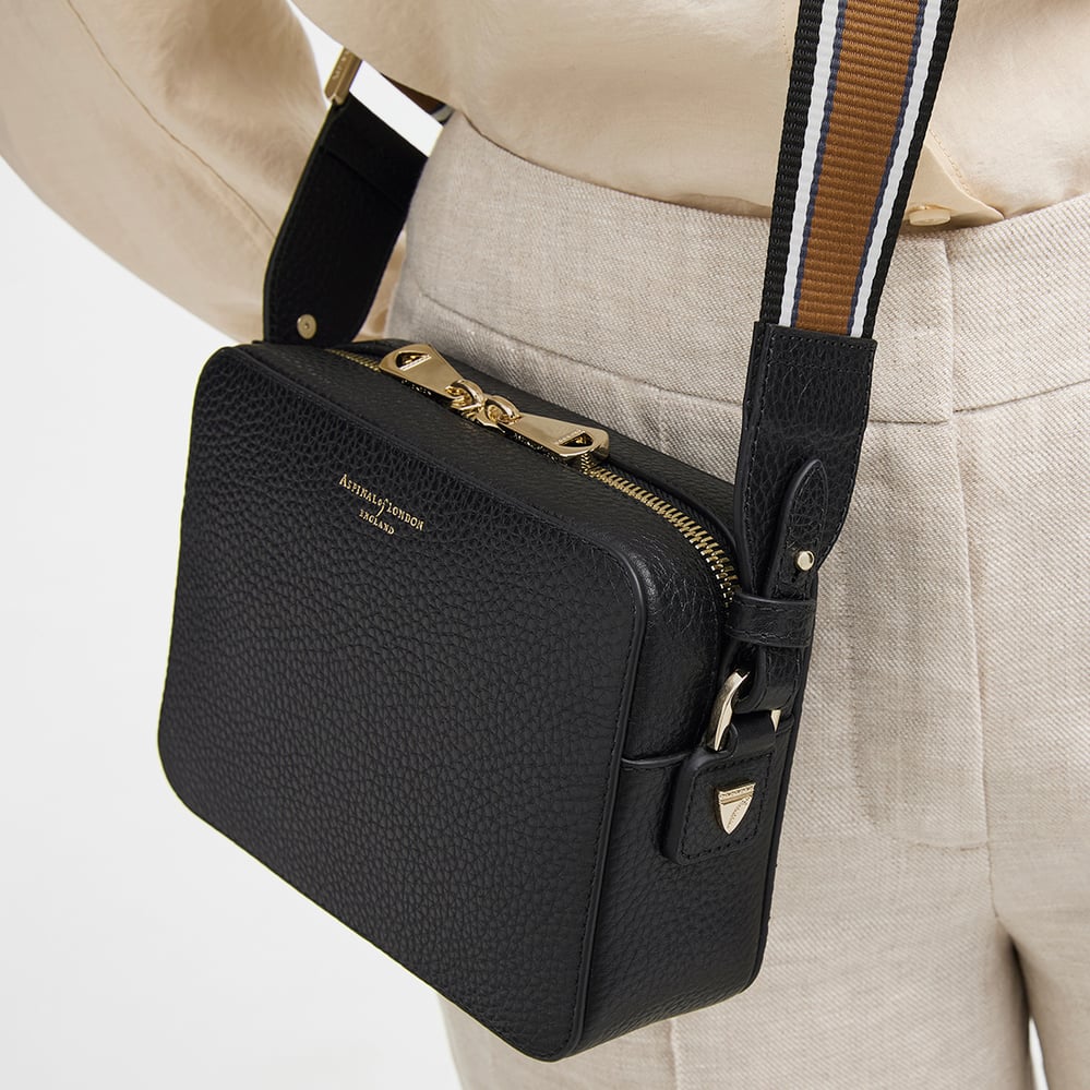 Camera Crossbody with Changeable Straps Black Pebble