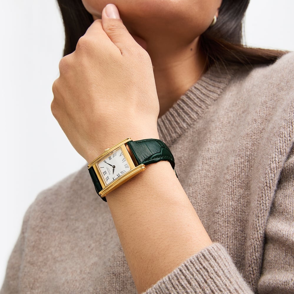 Mayfair® Classic Watch 23ct Gold Plated - Deep Shine Evergreen Croc