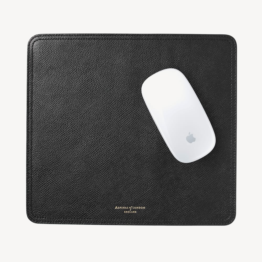 Travel Mouse Pad Black Soft Saffiano