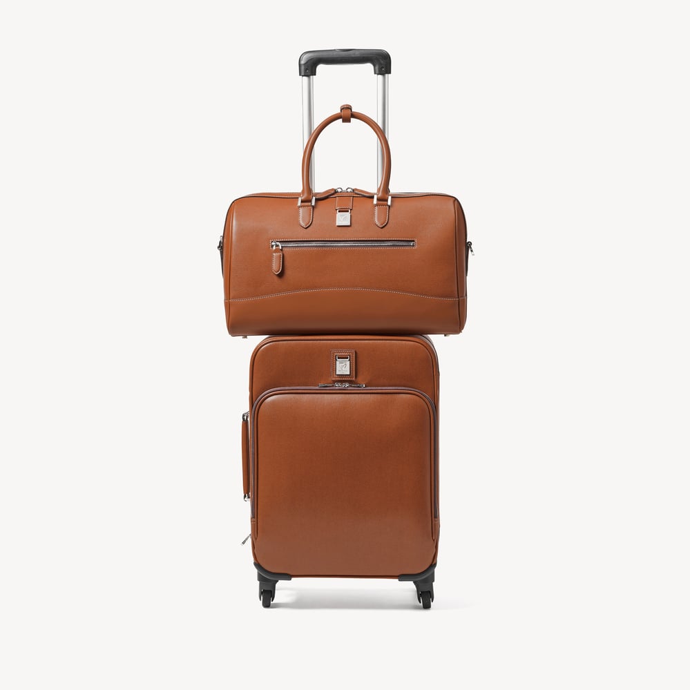 Connaught Flight Work Bag Tan Saffiano