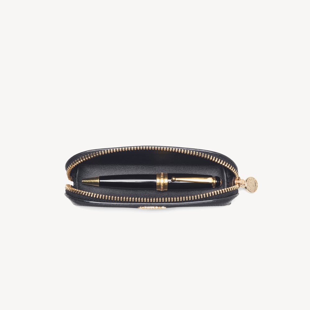 Baby Pen Case Black Soft Saffiano