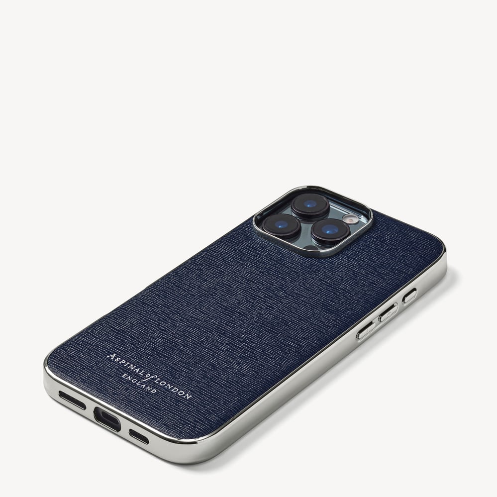 iPhone 16 Pro Max Case  Navy Saffiano