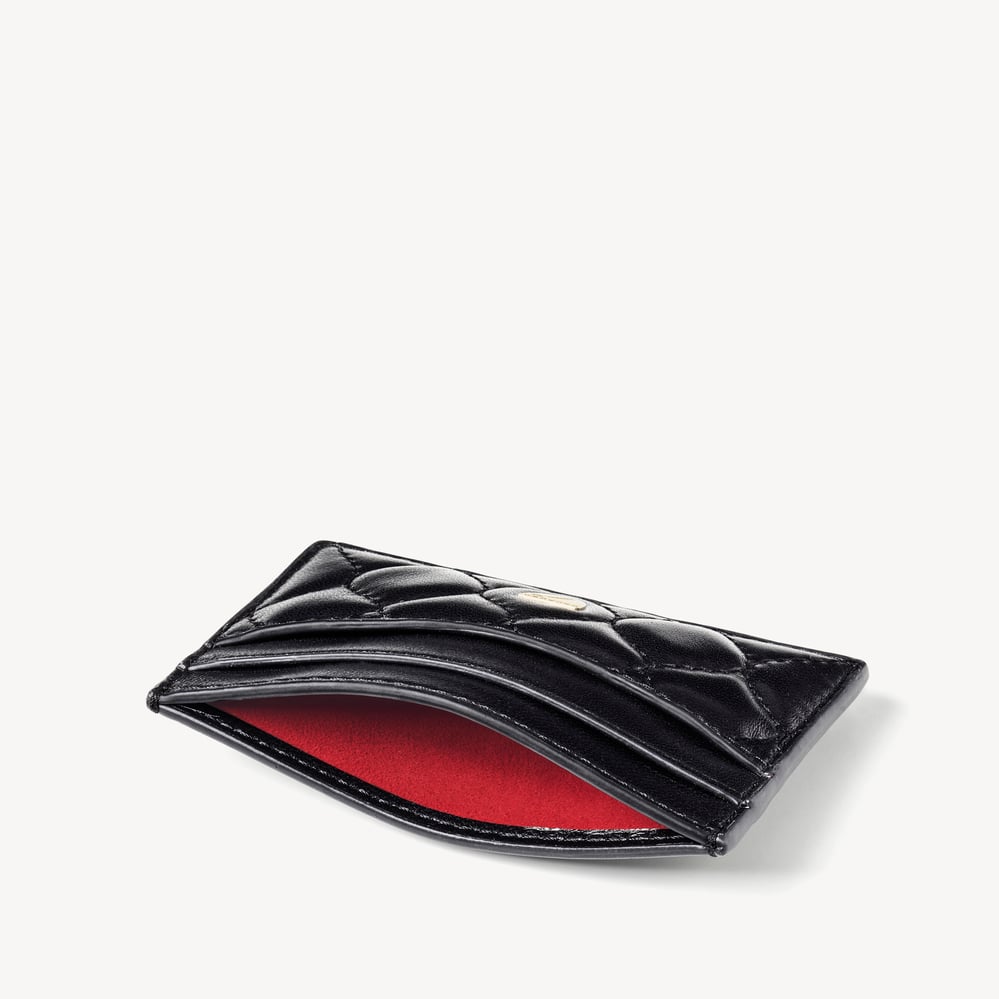 Slim Credit Card Holder Black Quilted Nappa