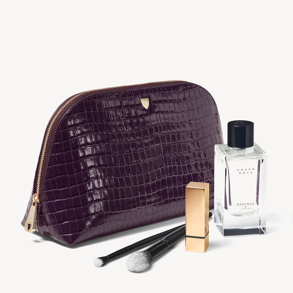 Classic Toiletry Bag Deep Shine Fig Small Croc