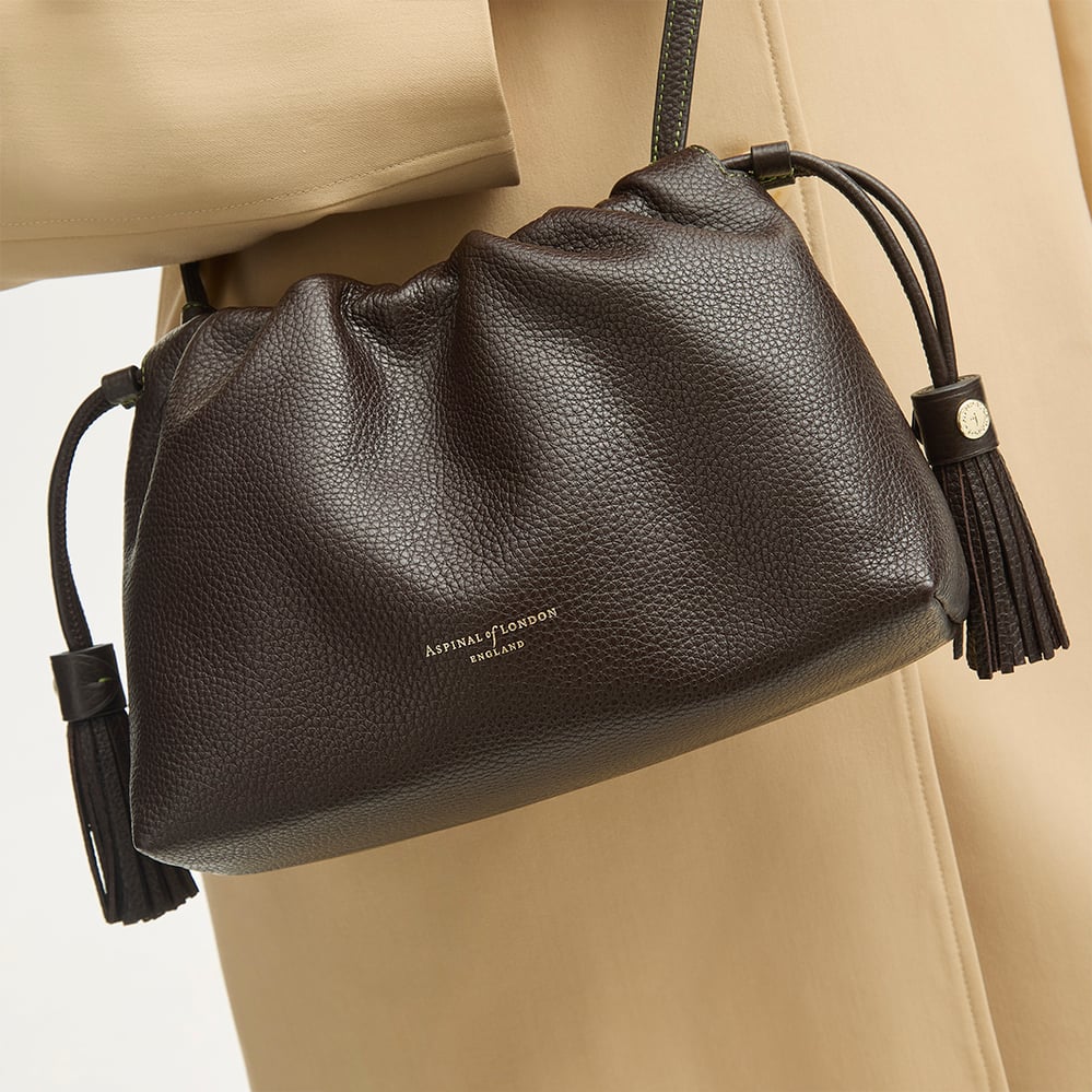 Soho Large Crossbody Pouch Chocolate Milled Pebble