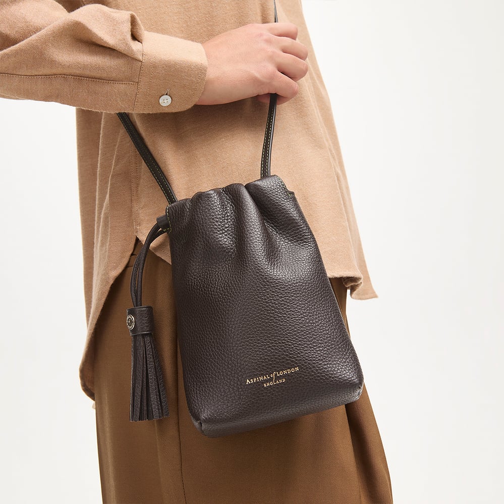 Soho Crossbody Pouch Chocolate Milled Pebble