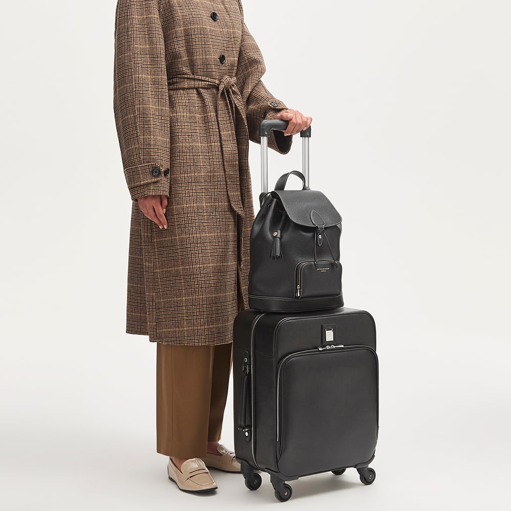 Hudson Small Backpack Black Milled Pebble